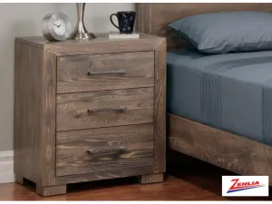 Steel Three Drawer Night Stand