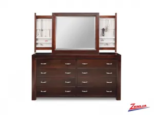 Cont 8 Drawer Long Dresser With Jewellery Mirror