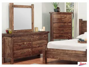 Raft 6 Drawer Long Dresser And Mirror