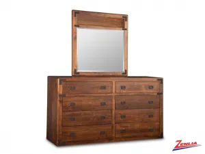 Sara 8 Drawer Long Dresser And Mirror