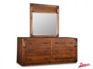 Sara 6 Drawer Long Dresser And Mirror