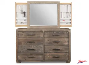Steel With 8 Drawer Dresser And Mirror