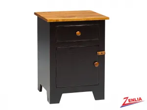 Rust 1 Drawer 1 Door Night Stand Small