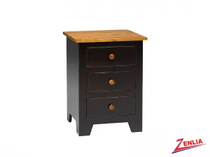 Rust 3 Drawer Night Stand Small