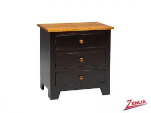 Rust 3 Drawer Night Stand Large