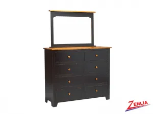 Rust 8 Drawer Dresser and Mirror