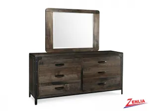 Port 6 Drawer Long Dresser And Mirror