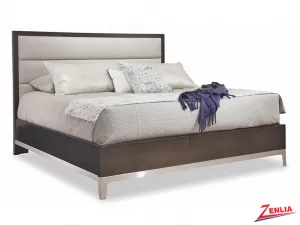 Defined Upholstered Bed With Metal Base