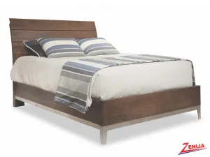 Defined Wood Plank Bed With Metal Base