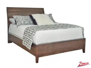 Defined Wood Plank Bed With Wood Base