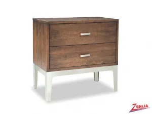 Defined Two Drawers Night Stand With Metal Base