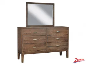 Defined 6 Drawers Dresser And Mirror With Wood Base