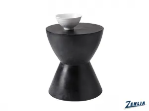 Log Black End Table