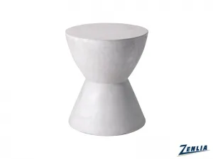 Log White End Table