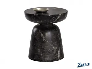 Lucid Black End Table Marble