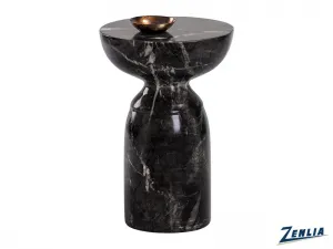 Goy Black End Table Marble