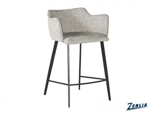 Grif Counter Stool Grey / Cognac