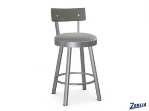 Laur40-293 Swivel Stool Wood Back