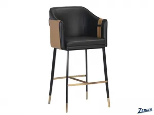 Cart Bar Stool Black / Cognac