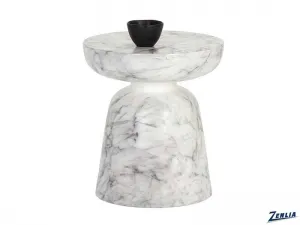 Lucid White End Table Marble