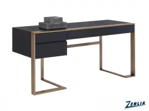 Dalt Desk In Antique Brass
