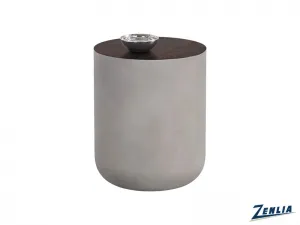 Dia End Table With a Wood Grain Brown Top