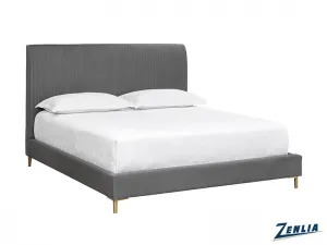 Harri King Size Upholstered Bed - Storm