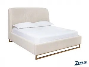 Nevi King Upholstered Bed Cream