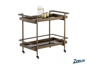 Living Bar Cart - Antique Brass