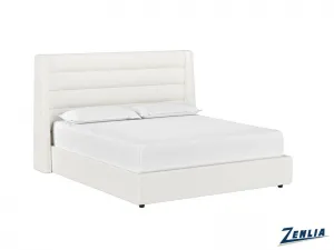 Emmi King Size Upholstered Bed - Pearl
