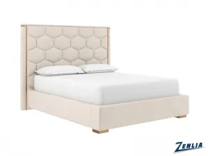 Alis Queen Size Upholstered Bed - Pearl
