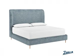 Tier king Size Upholstered Bed - Blue