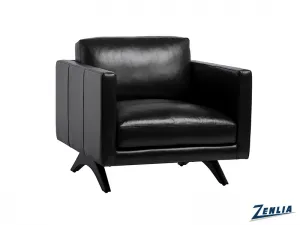 Roge Lounge Chair - Black Leather