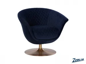 Cari Swivel Lounge Chair - Navy