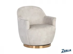 Cas Swivel Lounge Chair - Cream
