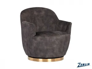 Cas Swivel Lounge Chair - Shitake