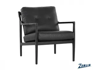 Gil Lounge Chair - Black Leather