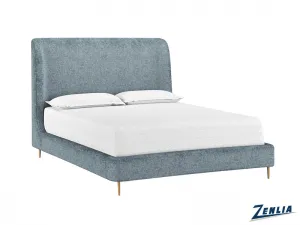 Tier Queen Size Upholstered Bed - Blue