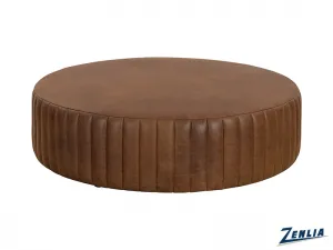 Diva Round Ottoman - Leather
