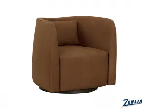 Emi Swivel Lounge Chair - Caramel