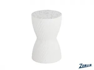 Cara White Terrazzo End Table