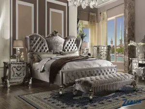 Versa Upholstered King Bed - Antique Platinum