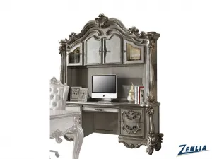 Versa Desk With Hutch - Antique Platinum
