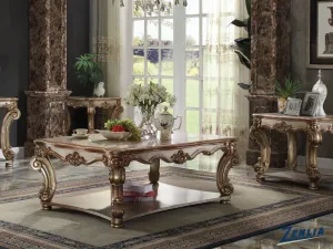 Vendo Coffee Table W/Shelf - Gold Patina