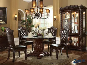 Vendo Glass Round Dining - Cherry