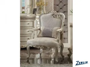 Picar Right Facing Carved Chair - Antique Pearl