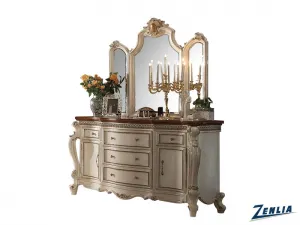 Picar Dresser - Antique Pearl & Cherry Oak