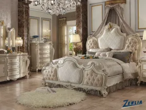Picar King Bed - Antique Pearl