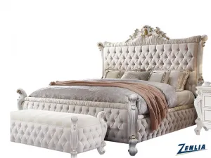 Picar Fabric King Bed - Antique Pearl