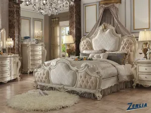 Picar Queen Bed - Antique Pearl